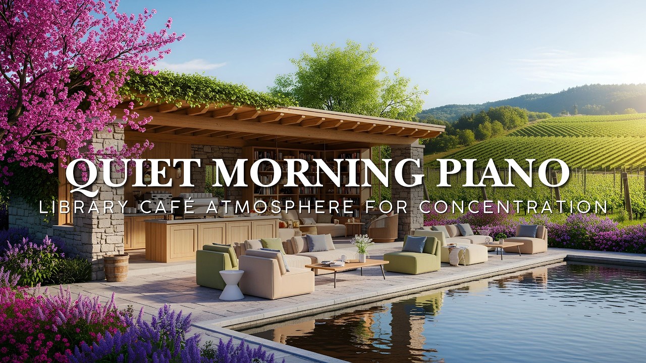 Quiet Morning Piano | Library Café Atmosphere for Concentration