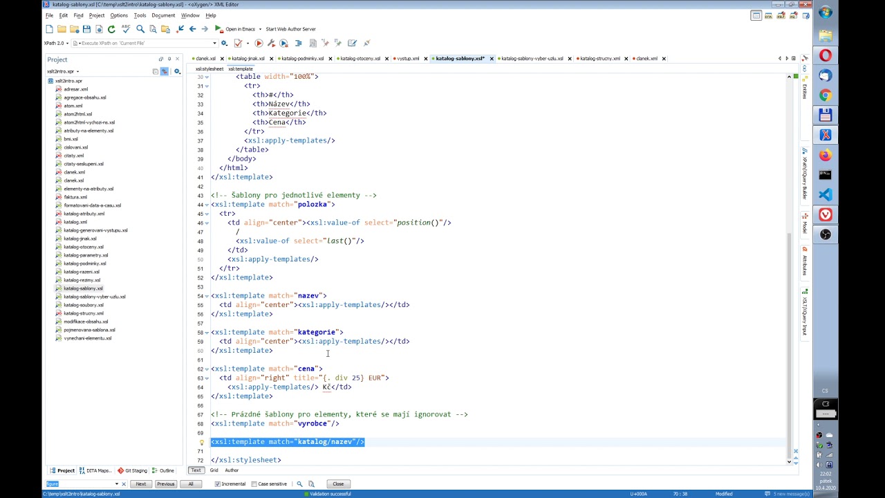 XSLT – Část 3 – Více o šablonách