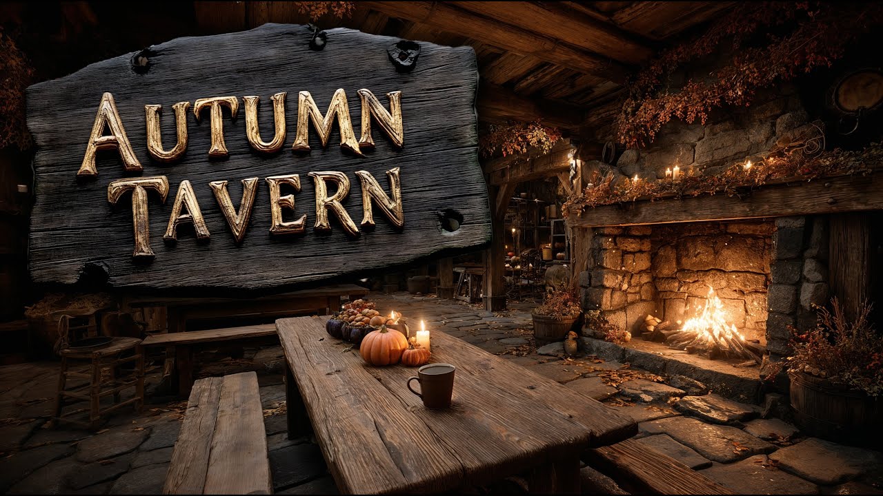 Autumn Tavern 🍂 Cozy Celtic Folk Music by the Fireplace &ndash; Relaxing Medieval Instrumental Compilation