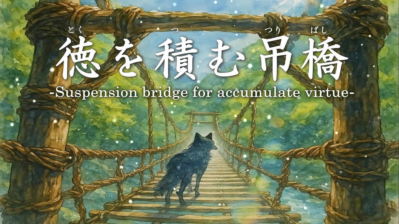 【幻想和風BGM／癒しの音楽】日本狼の幻想の旅路「徳を積む吊橋」【リラックス／作業／睡眠】《60Min.》【Japanese Wolf／Fantasy Journey Music】
