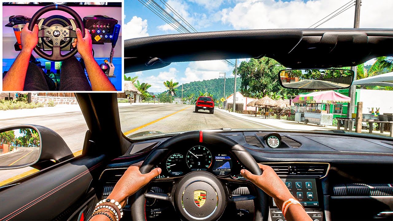 Porsche 911 Speedster - Cockpit View (Realistic Driving) - Forza Horizon 5 | Steering Wheel Gameplay