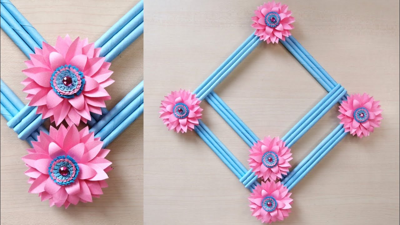 Paper Wall Hanging Craft Idea | DIY Flower Decoration Project