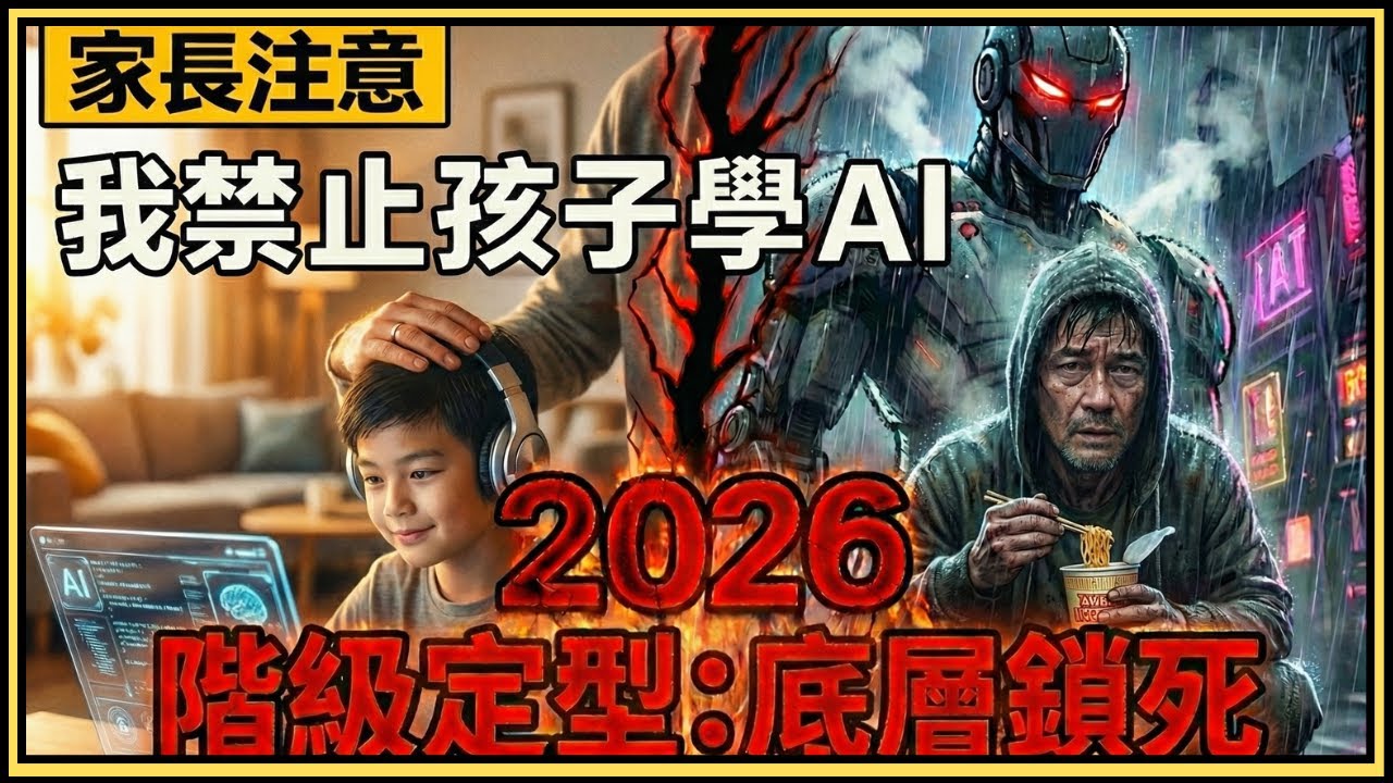 【家長注意】千萬別讓孩子學 AI！2026 階級大清洗：你的「栽培」其實是親手把他變成「人礦」。