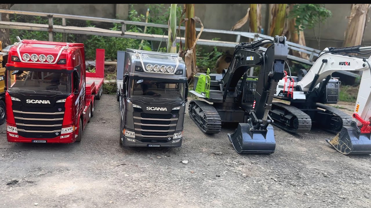 RC TRUCK - Amazing Activities Dump Trailer Transportation Excavator HUINA - Dump trailer 770