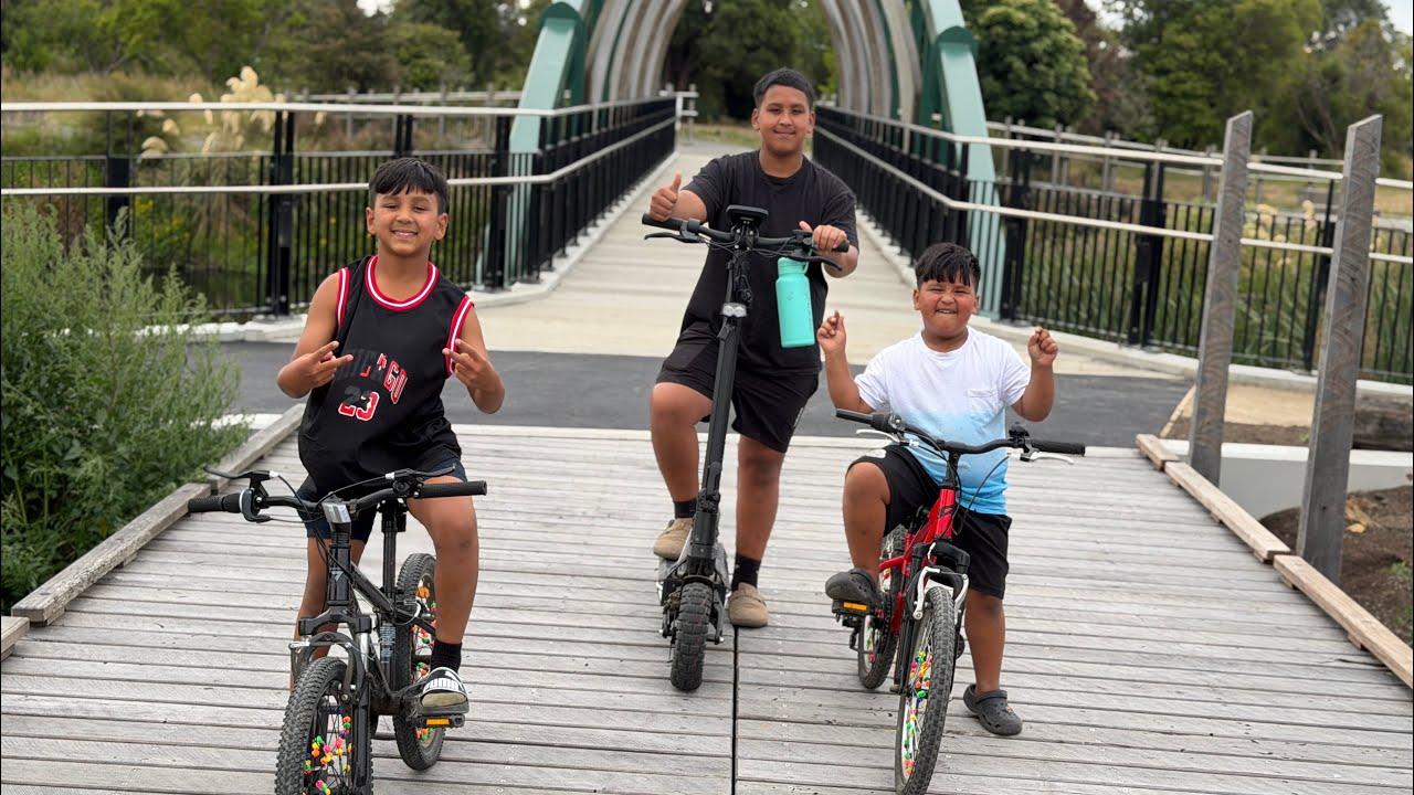 Kid having fun at new  Avon Park #christchurch #familyvlog #2026
