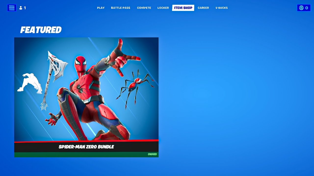 *NEW* Spider-Man Zero Bundle (Item Shop Showcase) - Spidey Landing Emote, Web Slicer Pickaxe & More!