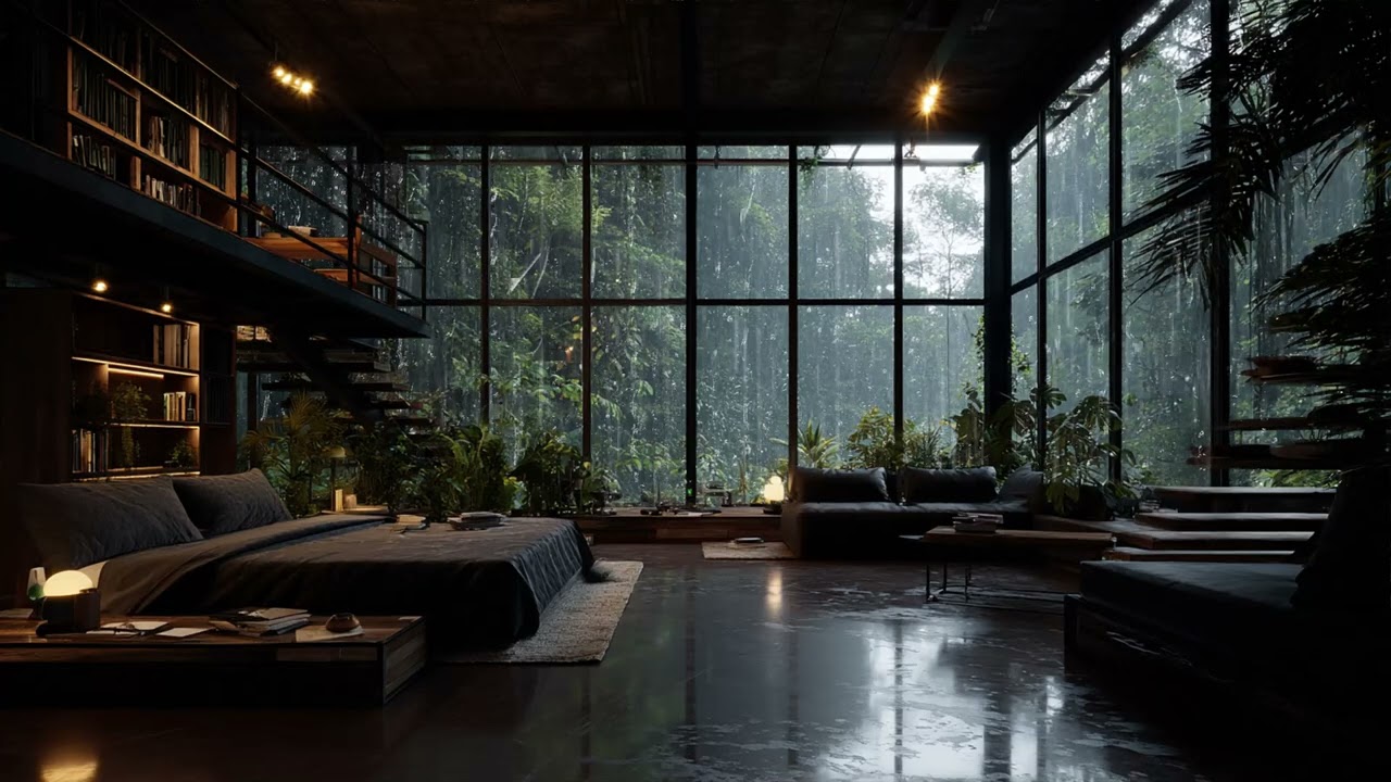 Best Heavy Rain 🌧️ Cozy Wood Cabin with Warm Hanging Light for Deep Sleep