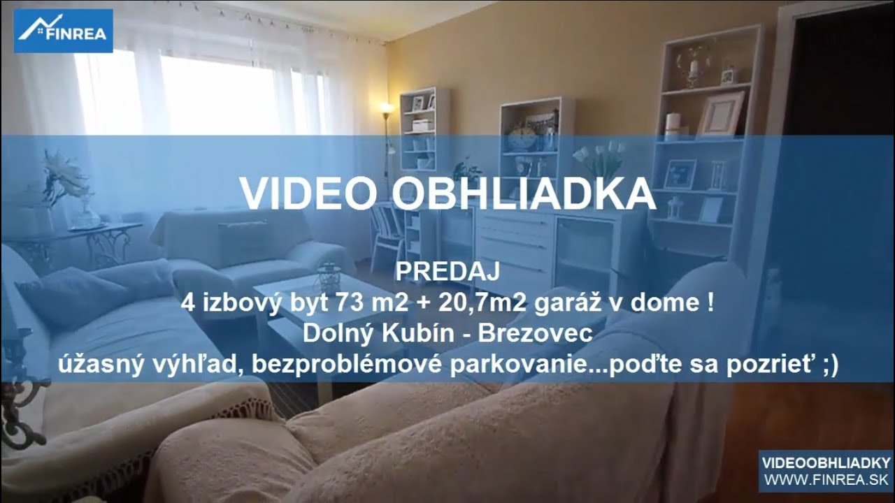 PREDANÉ - 4 izbový byt s garážou priamo v bytovke Dolný Kubín Brezovec