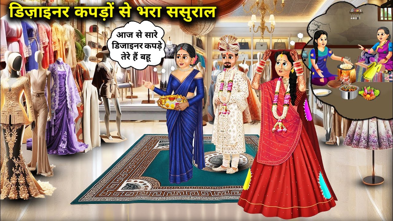 मायके में फटे कपड़े पहनने वाली को मिला डिजाइनर कपड़ों से भरा ससुराल || In-laws house full of designe