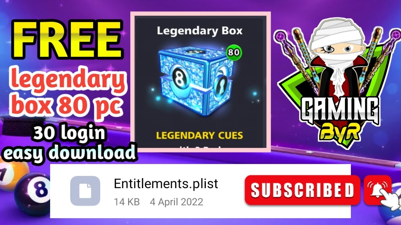 FREE 80 Legendary in Box 8 ball pool GamingByR subscribe plz