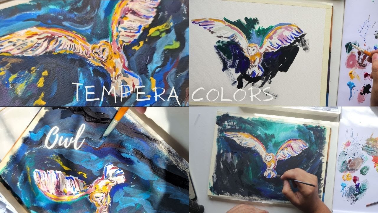 Masterclass Tempera Colors from Nevskaya Palitra Color Study and Painting an Abstract Owl #tempera