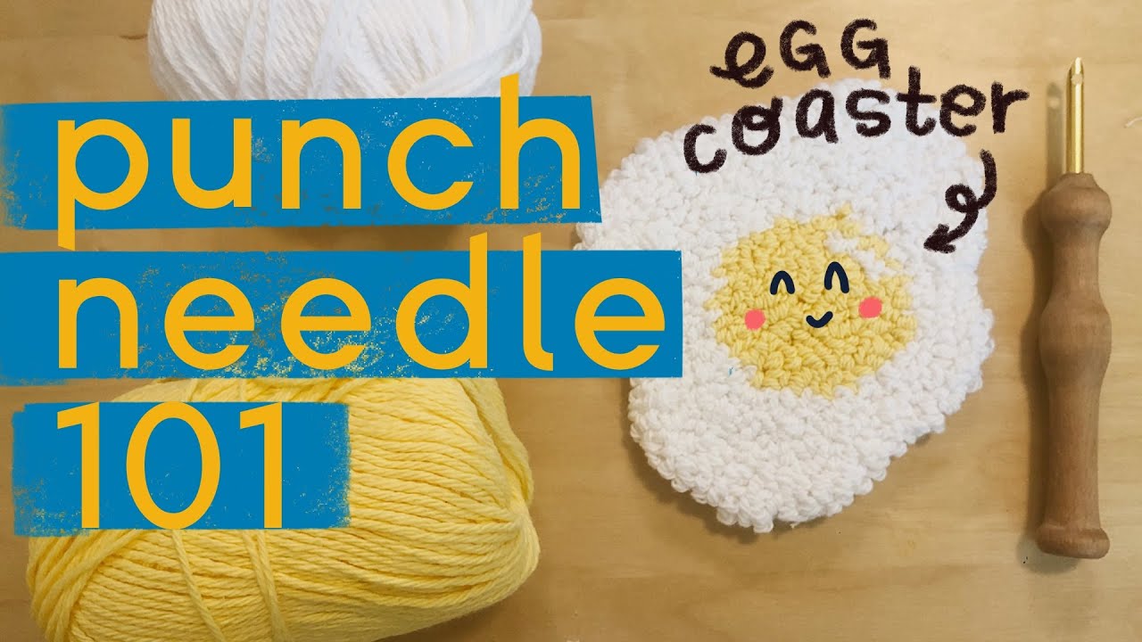PUNCH NEEDLE 101 | How to make a punch needle egg coaster  🍳