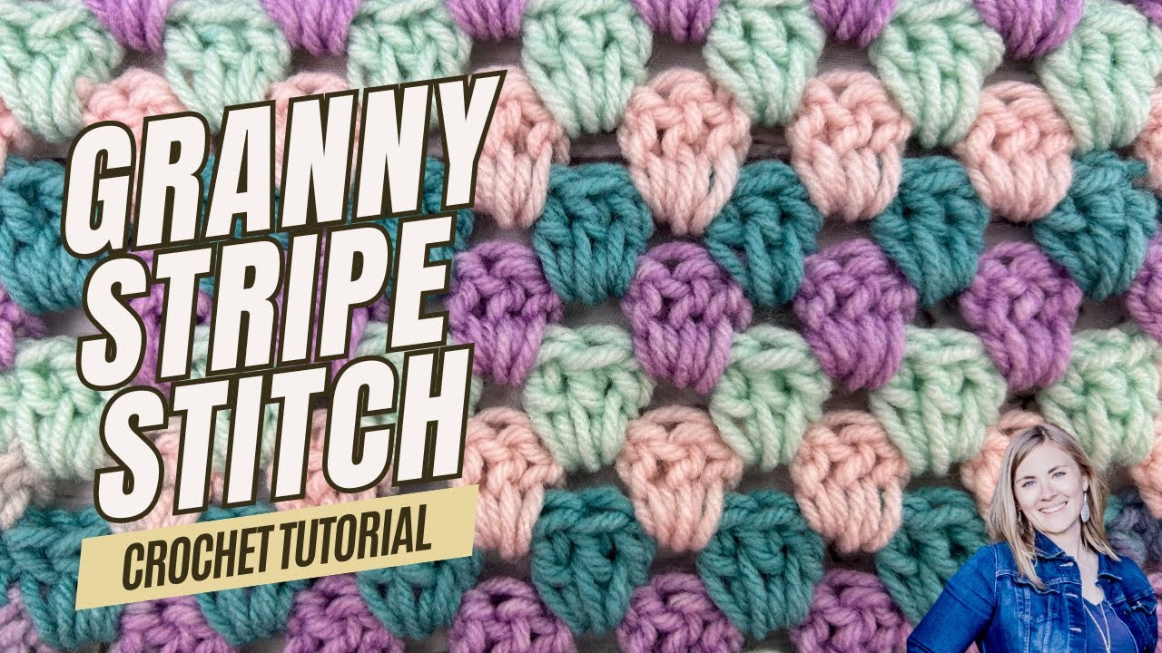 Вязание крючком узором «бабушкина полоска» | Уроки медленного и крупного вязания | Hope Corner Farm