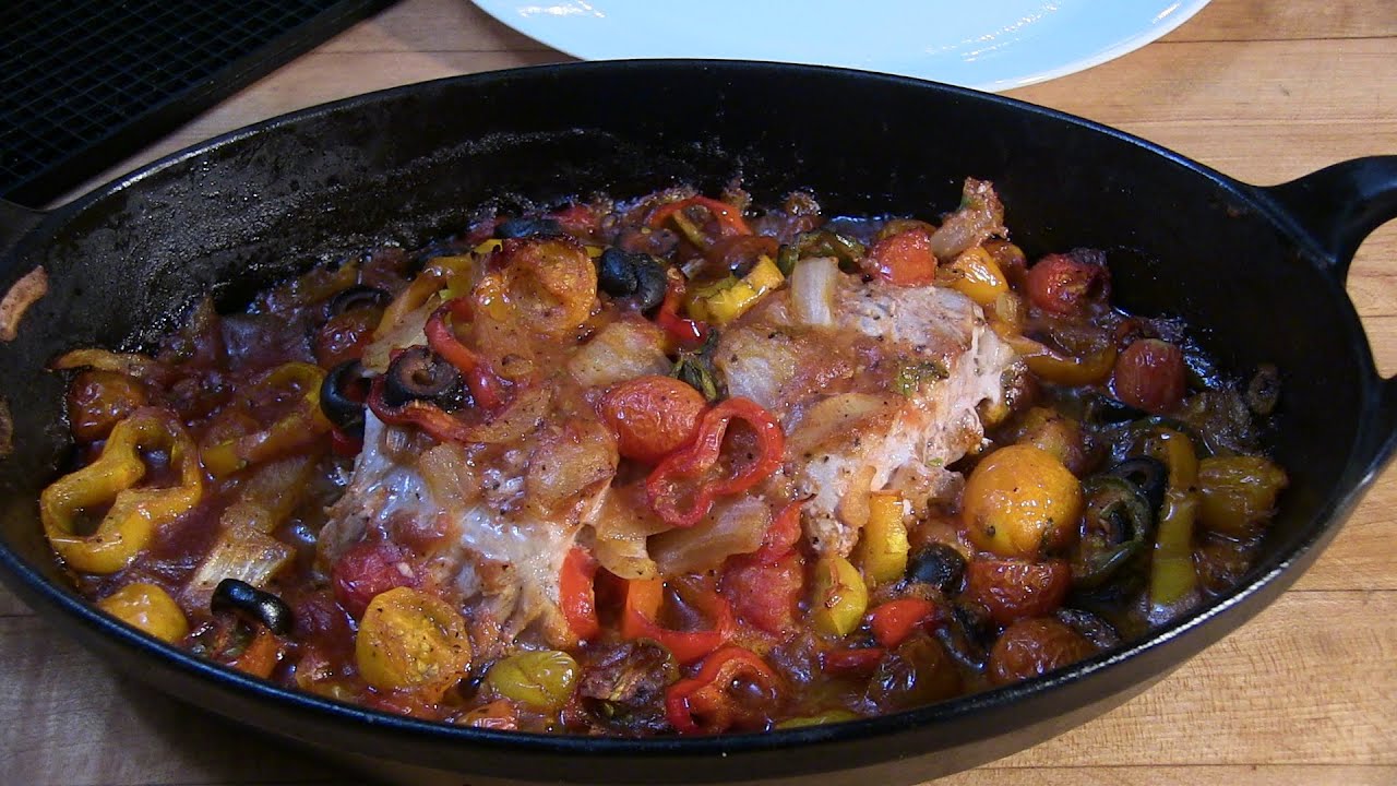 Baked Drumfish Vera Cruz Style