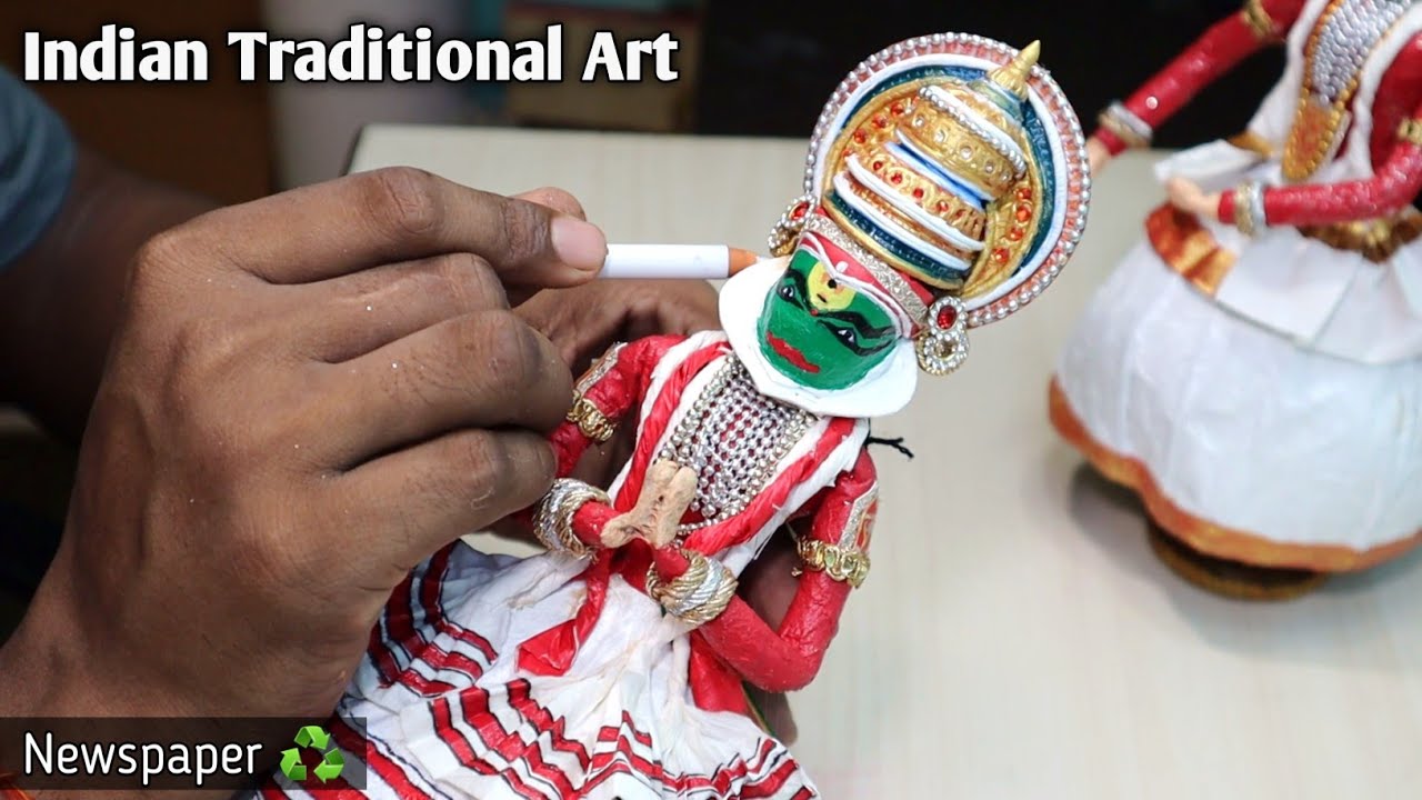 DIY Kathakali Newspaper Dolls for Home Decor \ Indian Traditional Art Tutorial