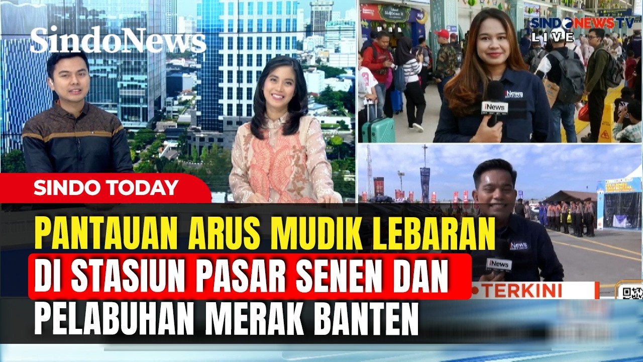 Mudik Lebaran, Stasiun Pasar Senen dan Pelabuhan Merak Dipadati Pemudik | Sindo Today | 18/03