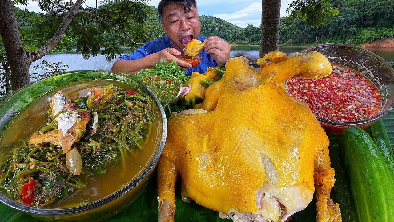 ไก่บ้านต้มน้ำปลากับน้ำจิ้มซีฟู้ดรสเด็ด แกงผักรวมใส่ปลาแห้งหอมหวานลำขนาดครับ-11-07-2024-