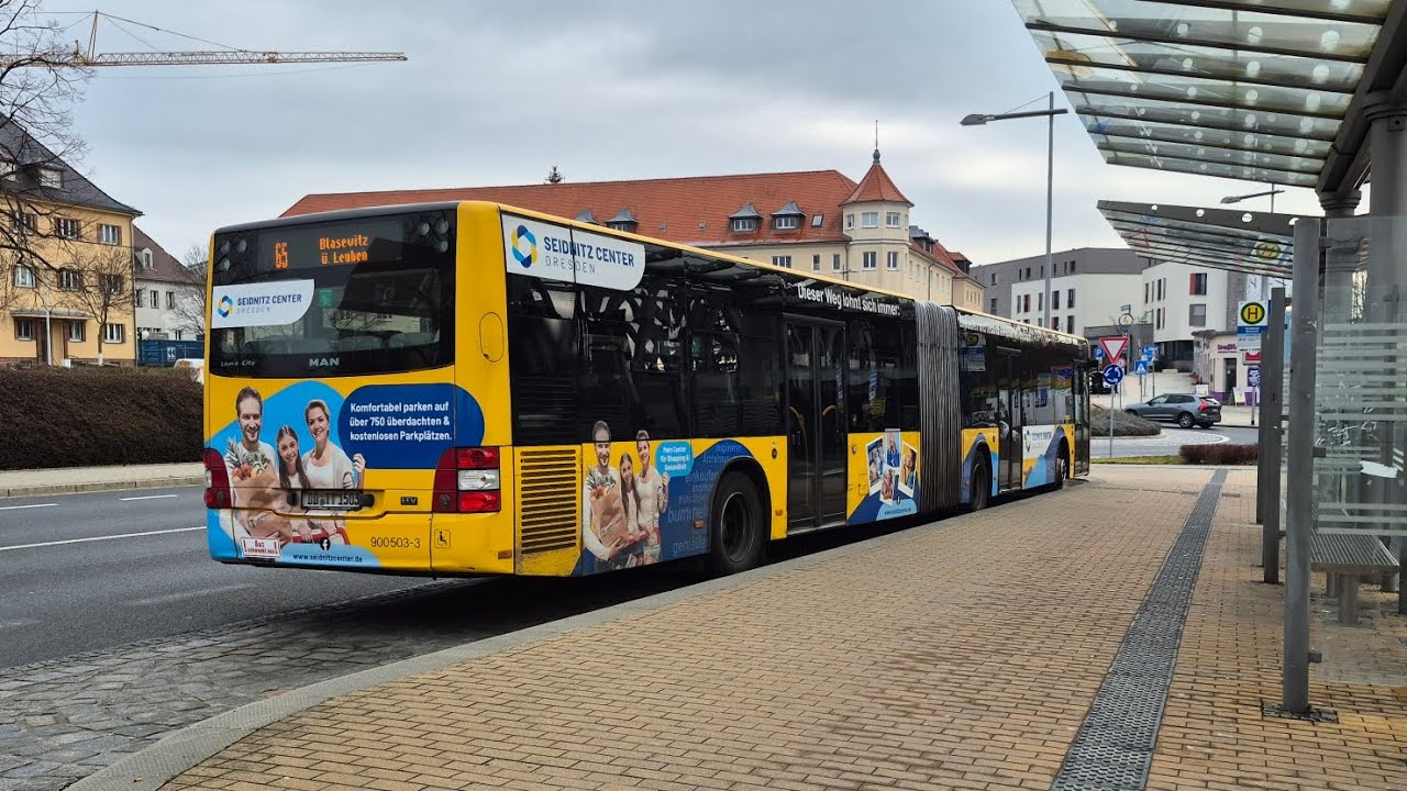 Bus Dresden | Mitfahrt im kompl. 65 von Heidenau Bahnhof bis Dresden, Schillerplatz im MAN LC A23