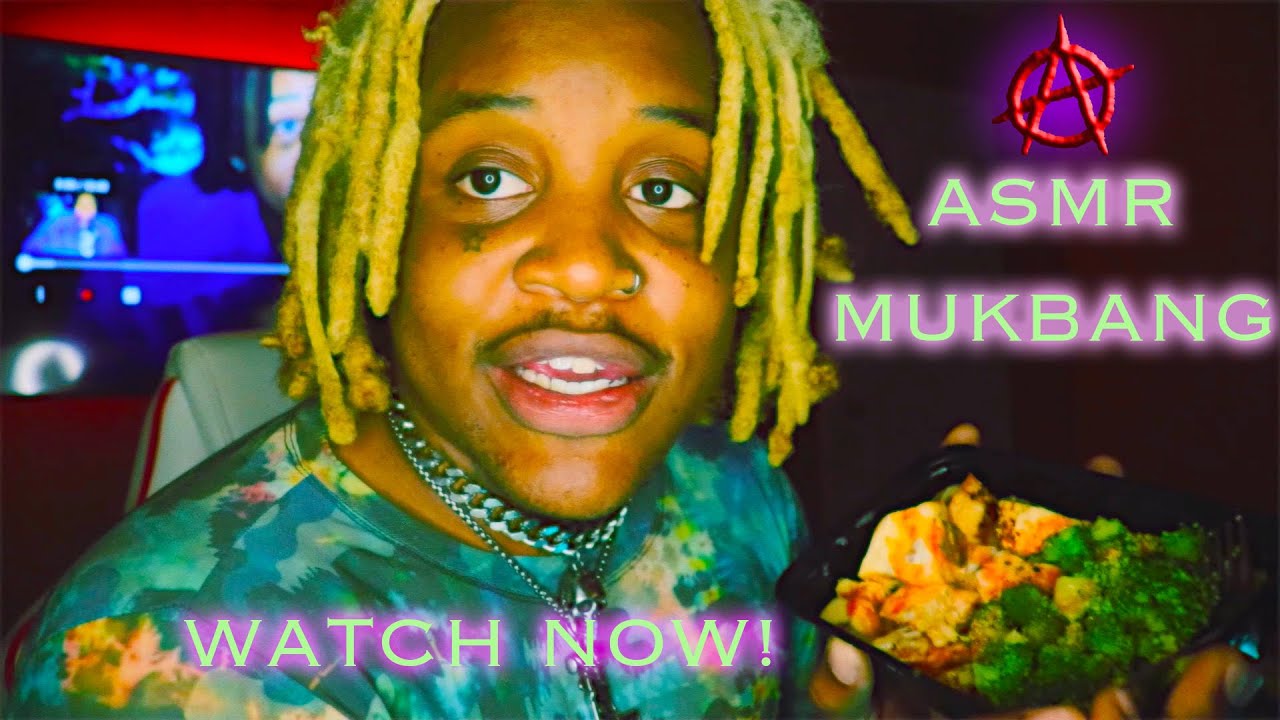 ASMR MUKBANG WITH little WHISPERS EATING CHICKEN & BROCCOLI  남자 asmr 먹방 asmr mouth sounds