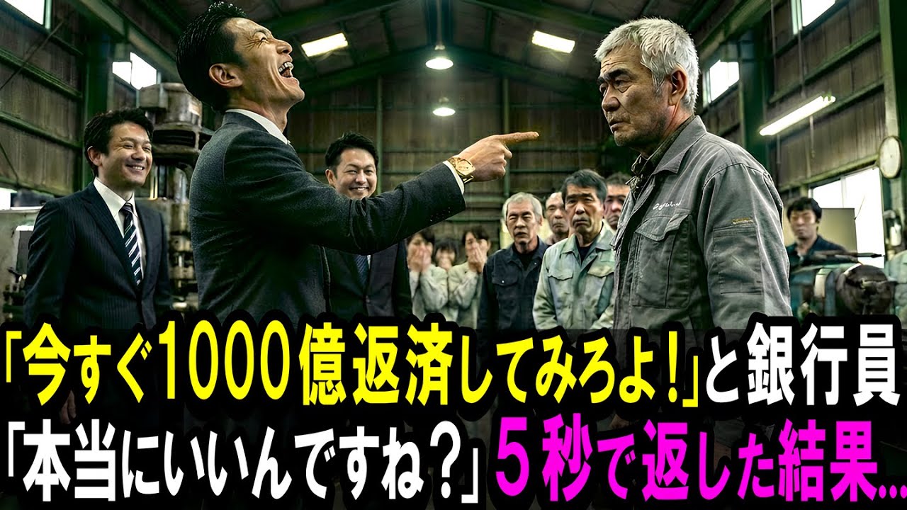 【スカッと】「今すぐ1000億返済してみろよ！」　と工場社長を見下した銀行員。「本当にいいんですね？」5秒で返した結果...【シニア】
