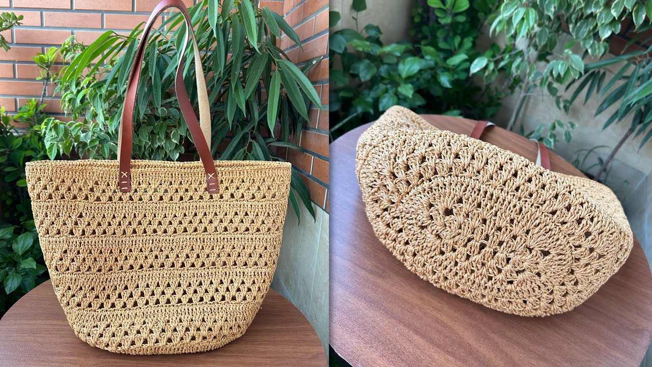 آموزش بافت کیف تابستانی با رافیا/Summer bag weaving tutorial with raffia