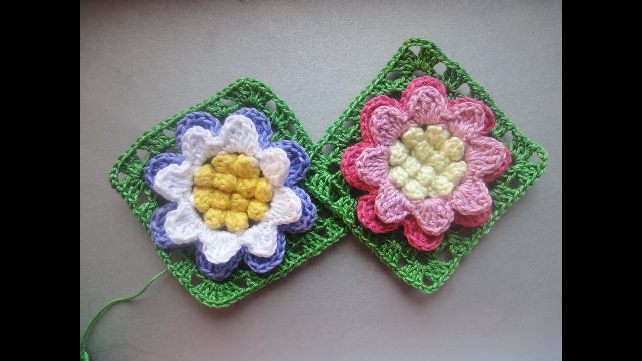 Цветок в квадрате Flower in a square Crochet