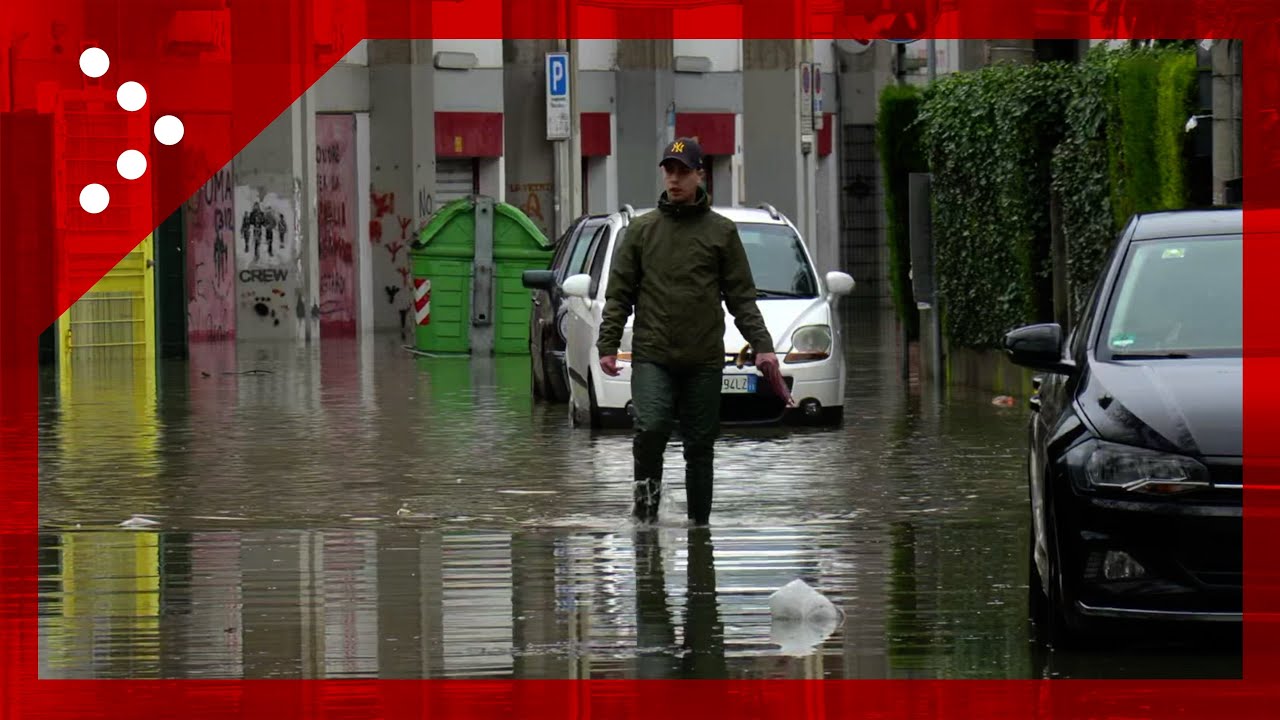 Estesi allagamenti nella zona dello stadio a Vicenza, quartiere sott'acqua