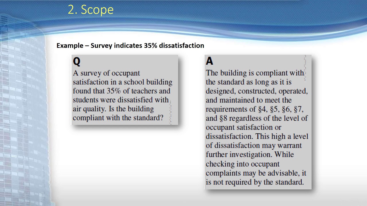 شرح معيار ASHRAE 62.1-2016 - الدرس الأول