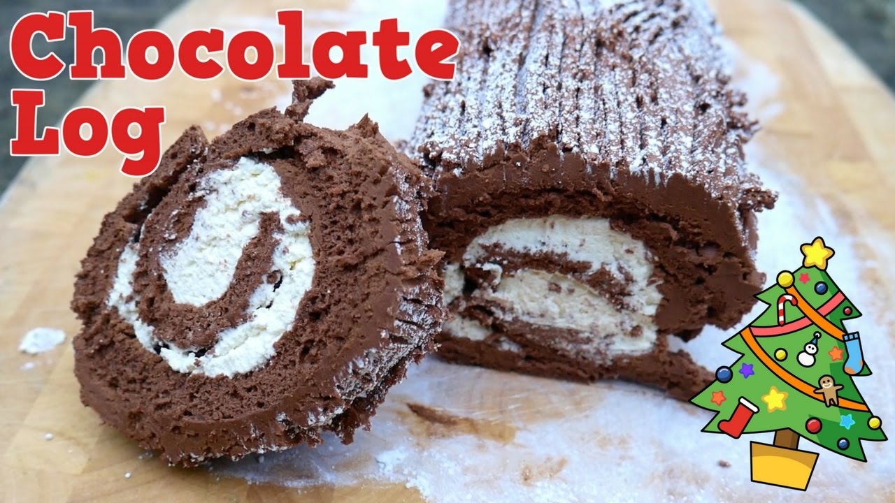 CHRISTMAS CHOCOLATE LOG Recipe! - Yum It