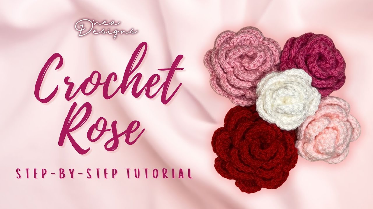 🌹 Crochet Rose Step-By-Step Tutorial 🌹 | Beginner Friendly | DneaDesigns