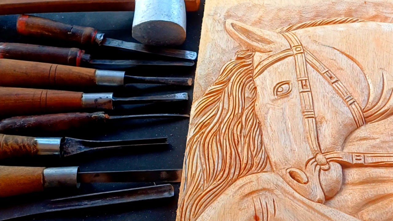 Hand carved wooden Horse