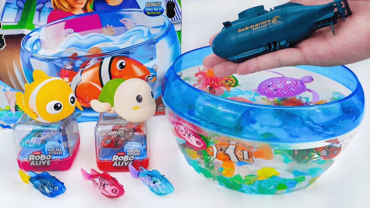 toy asmr | Submarine & Zuru Robo Turtle & Aquarium Tank ASMR Satisfying with Unboxing Review Toy