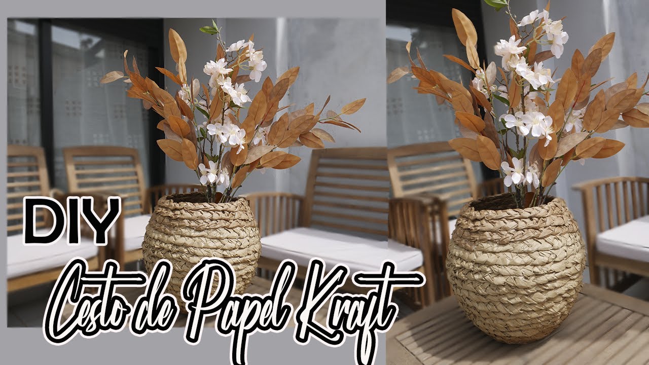 CESTA DE PAPEL kraft / MANUALIDADES CON PAPEL KRAFT / How To Make Paper Basket