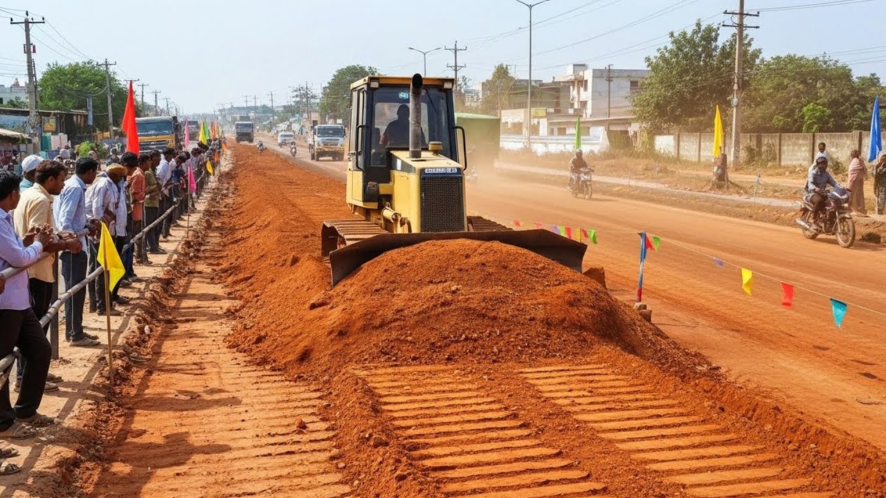 Caterpillar Bulldozer Earthwork on Highway Development Project
