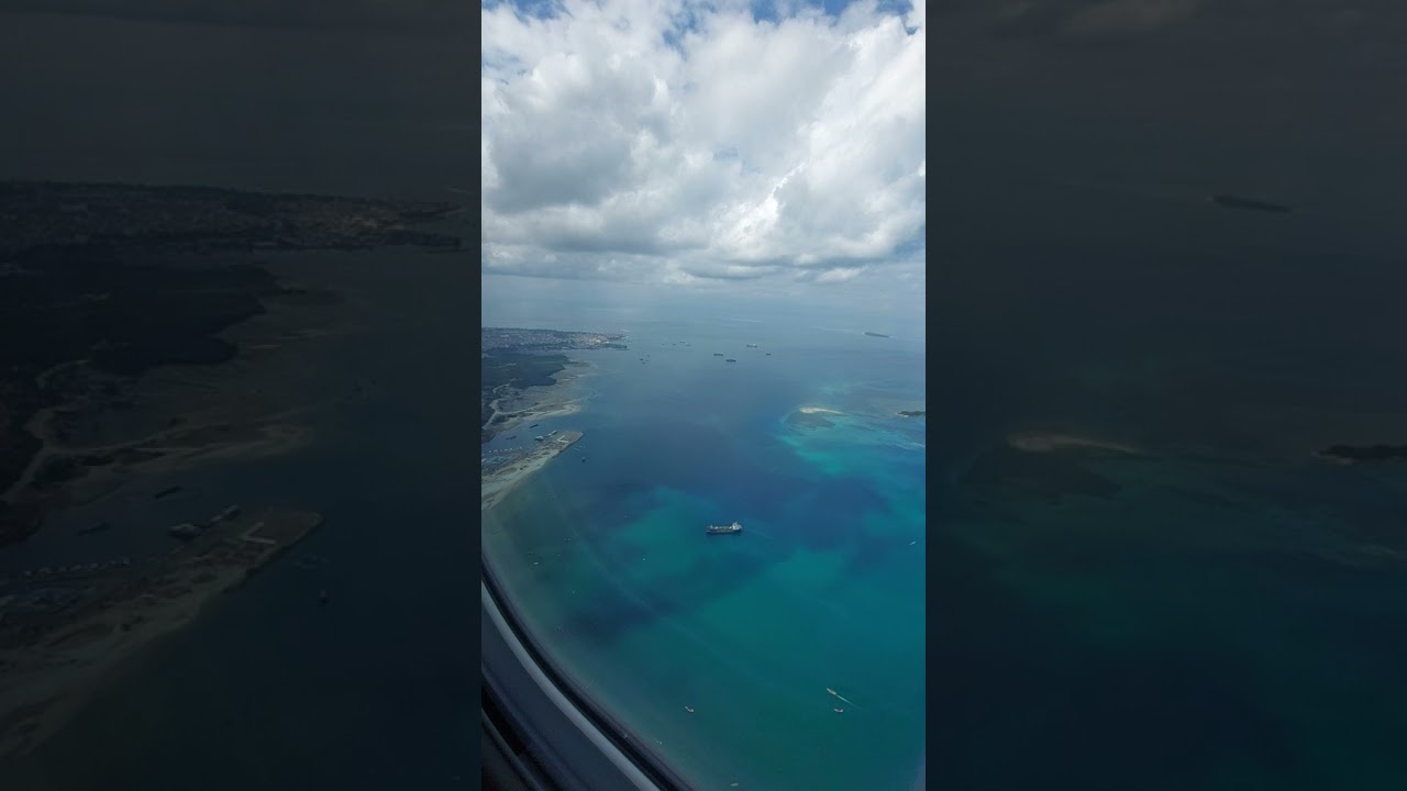 Landing in Zanzibar on Ugandan Airlines flight UR320