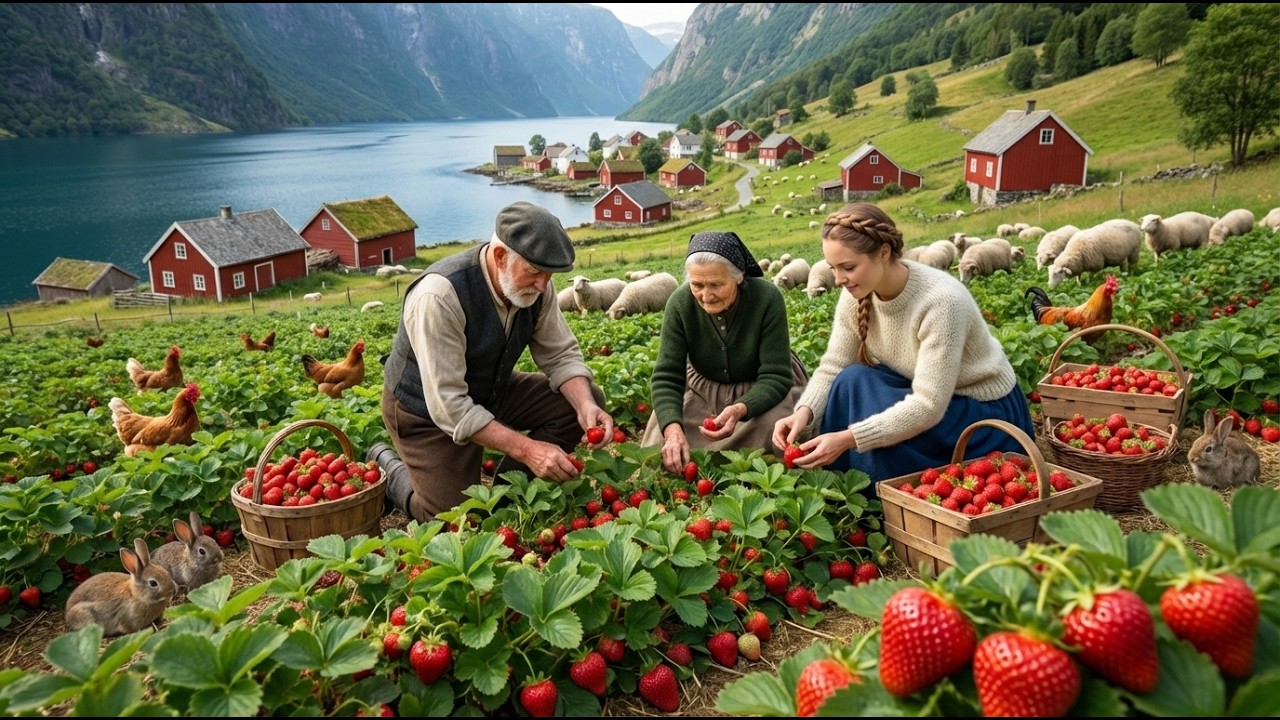 Strawberry Harvest and Simple Life in the Most Beautiful Village on Earth