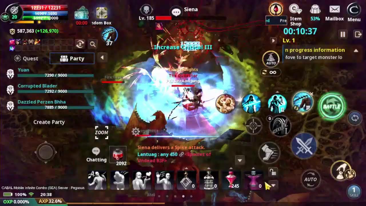 CABAL Mobile Infinite Combo (SEA) Server : Pegasus EP00-Test Siena's Crest B2F บอลเขียว
