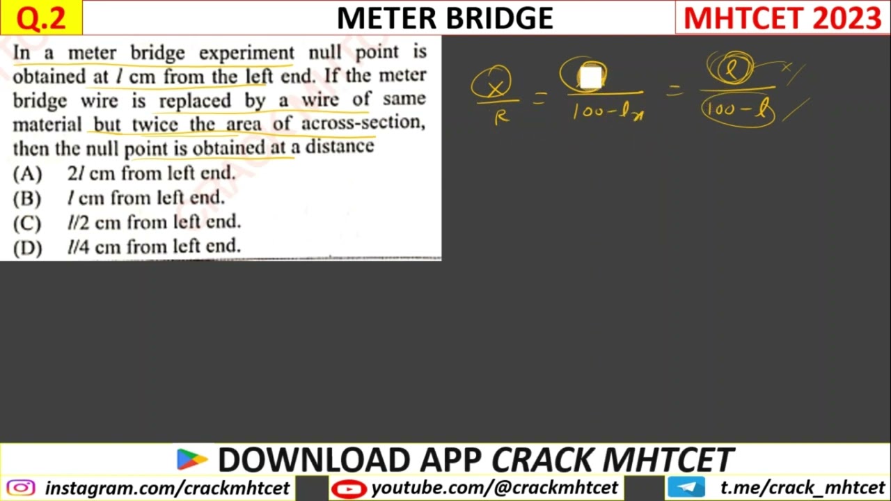 CURRENT ELECTRICITY || MHTCET 2023 PYQs || Q.2 || 12th Physics #mhtcet #mhtcetpyqs #hsc