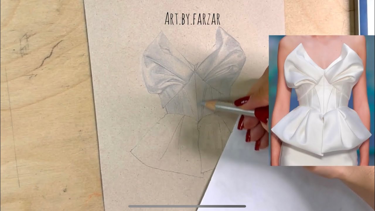 آموزش جنسيت سازي ساتن سفيد how to draw white satin