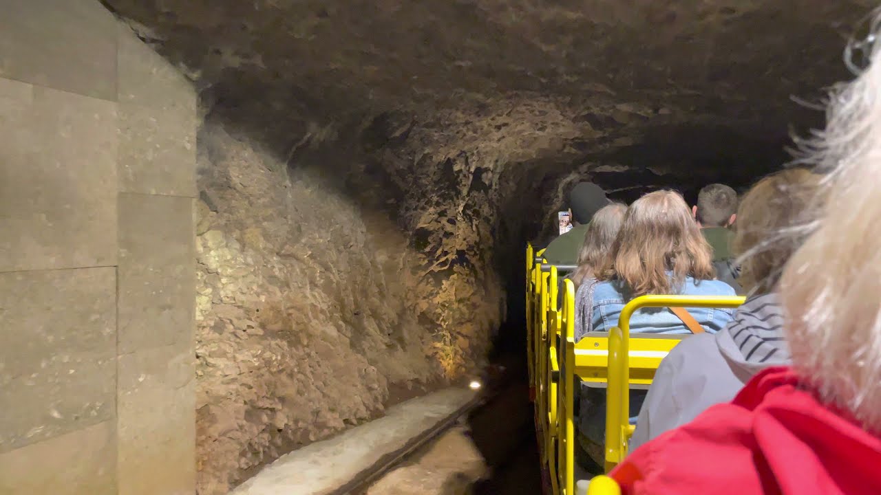 Riding the train in Postojna Cave, Postojna, Slovenia - 4K