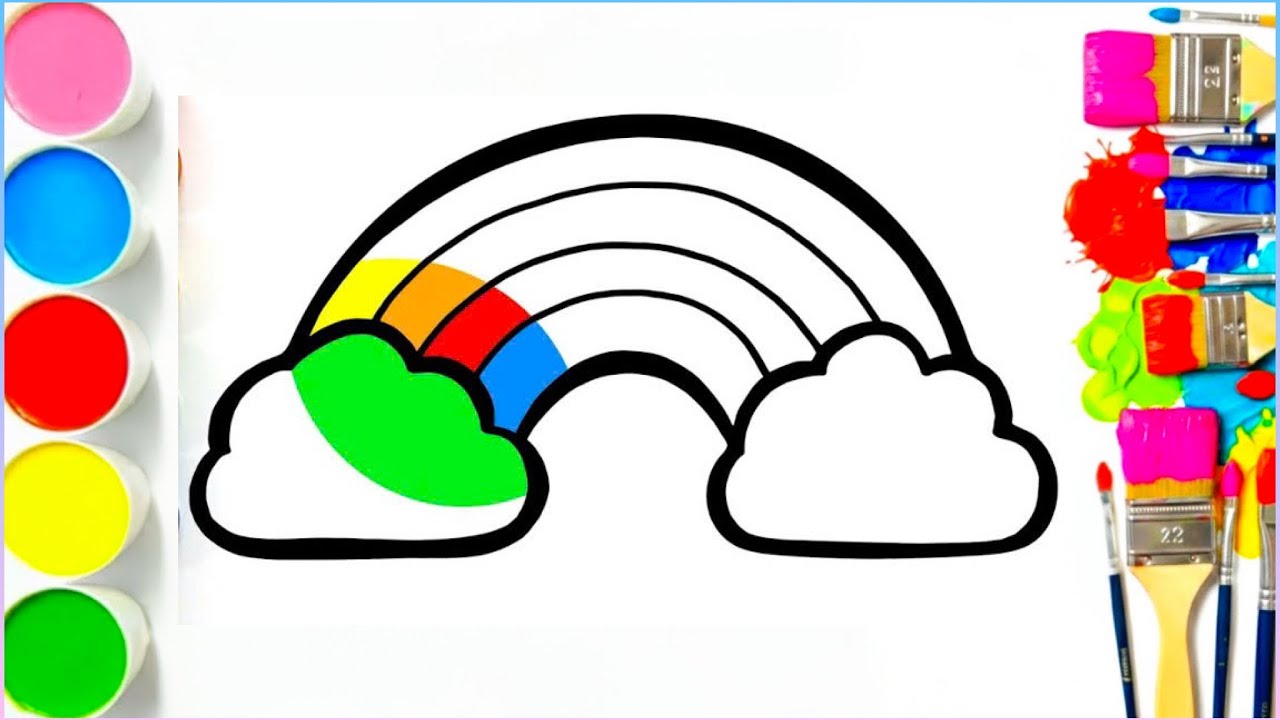 How to draw a rainbow | step by step