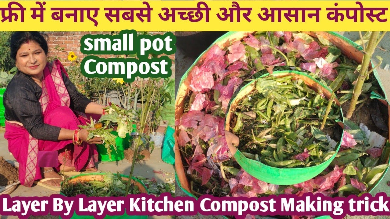 In Small Pot How Can You Make Weast Material Composting Trick Layer By Layer And summer Seeds Sowing