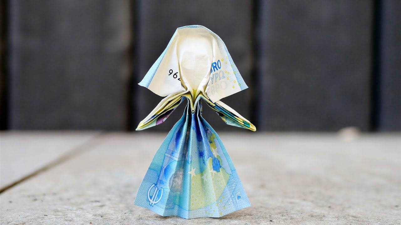 Geldgeschenk zur Hochzeit -  Braut aus Geldschein Anleitung (dt. Untertitel, Design: Gregor Müller)