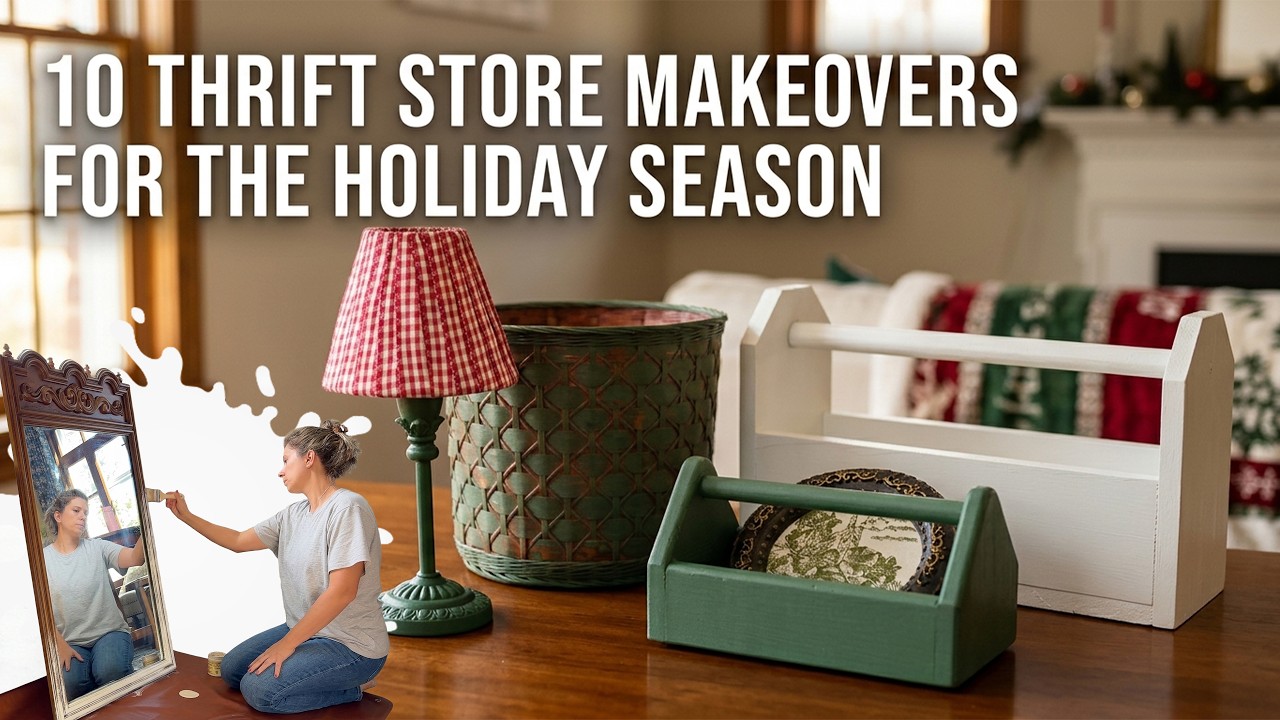 10 Thrift Store Decor Redesigns (Holiday Inspired Thrift Flips) Vintage Mirror, Lamp & Wooden Boxes!