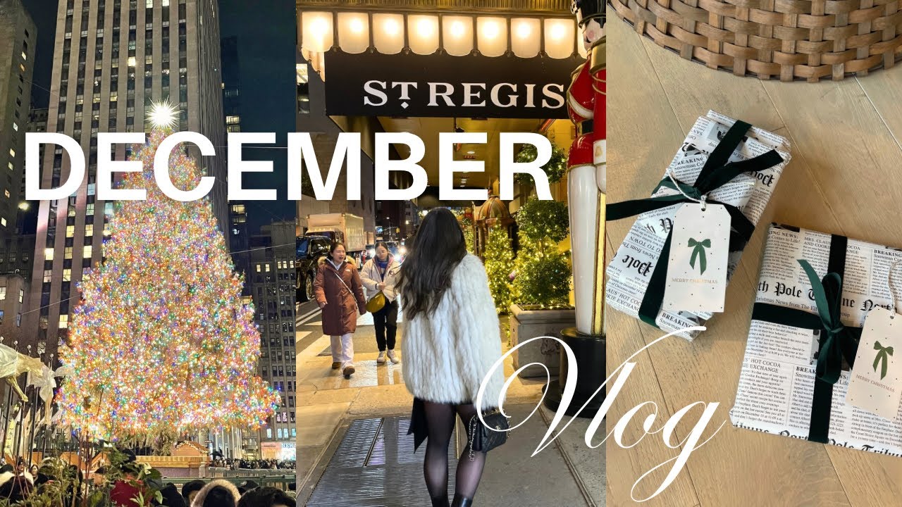 december vlog new york city | fifth ave at christmas, rockettes, thrifting + dinner at home