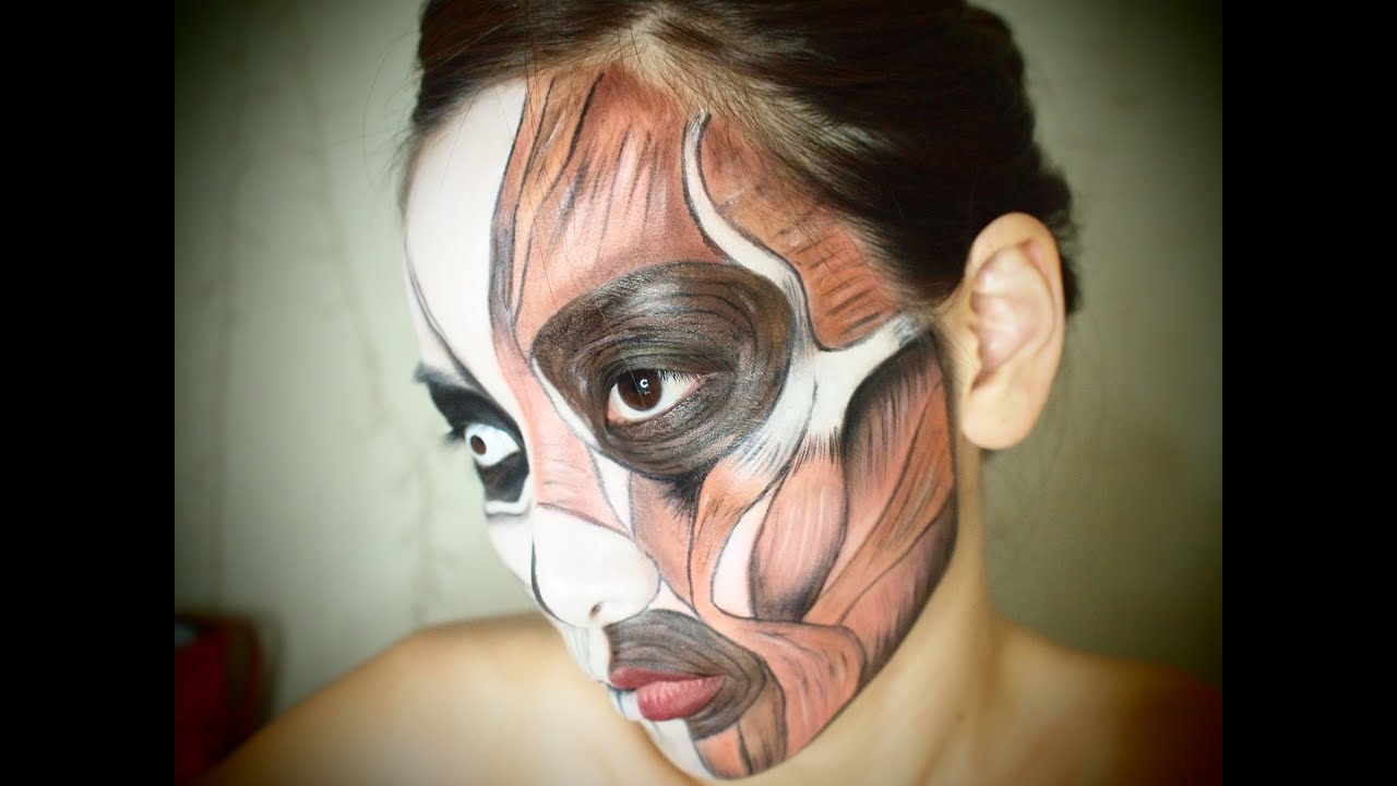 Halloween Makeup☆ Exposed Face Muscles Makeup Tutorial