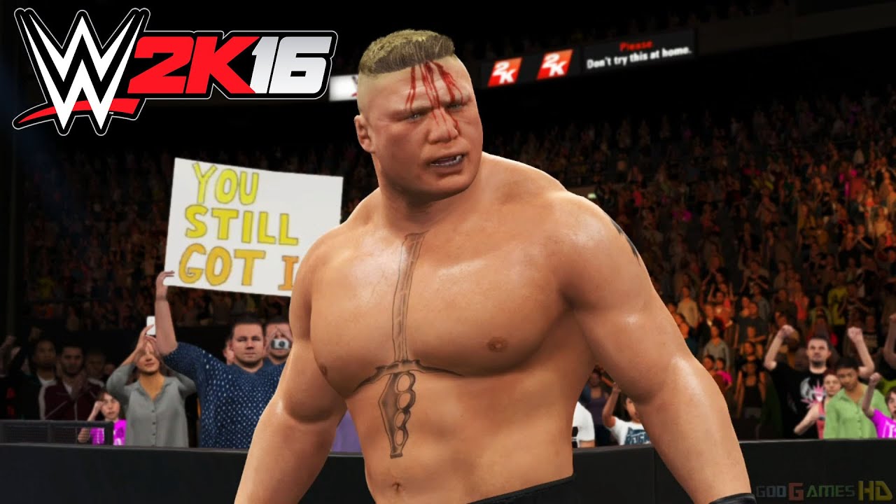 WWE 2K16 - Xbox One PS4 Gameplay 1080p 60fps Extreme Rules Brock Lesnar vs Cactus Jack