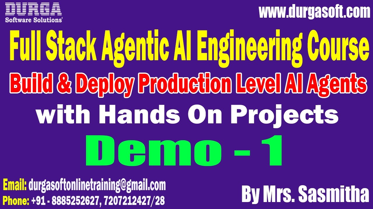 Full Stack Agentic AI Engineering Course tutorials || by Mrs. Sasmitha On 09-02-2026 @9PM (IST)