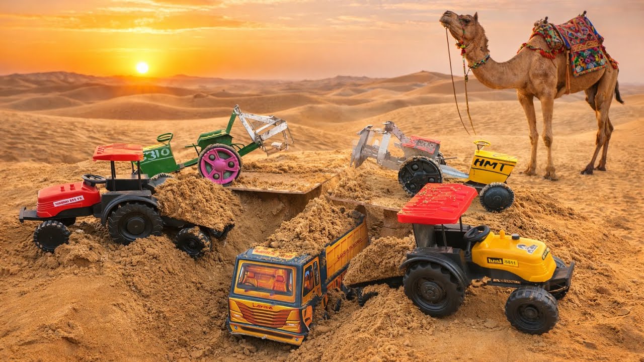 HMT 5911 vs Small Tractor 🚜 Kids Toys Video | John Deere 5310 vs Swaraj 855 | Ford 3600 & Tata Truck
