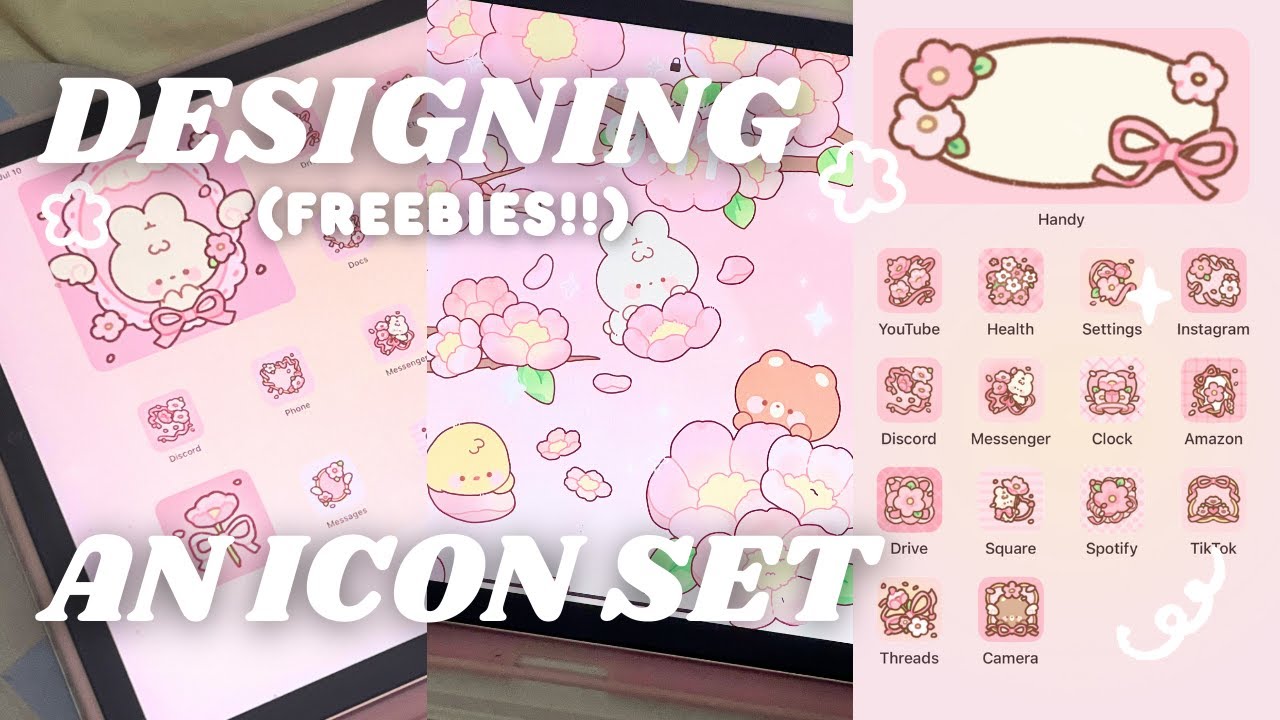 Small Business Vlog  🎀🌸 Designing My Pink Icon Set (Free for Download)